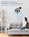 Wall Mount Fans with Pull Chain, 10 Inch Wall Fans Quiet Oscillating Wall-Mounted Fan, Adjustable Folding Arm, 2-Speed Plug-in Fan for Bedroom, Living Room, Bathroom, Patio, Kitchen, Garage, Walnut