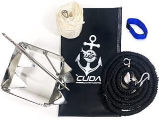 Cuda Powersports Boat Anchor Kit - Ultimate Boat Anchor Kit 19lb Hot Dipped Galvanized 9 Gauge Steel Boat Anchors for 25' Boats Pontoon Boat Anchor Kit Box Anchor Large Pontoon Anchor Boat Box Anchor