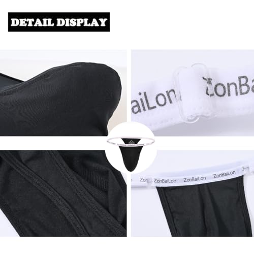 ZONBAILON Sexy Thongs for Men Adjustable Waist Bulge Pouch G Strings 1 or 2 or 4 Pack4