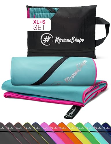 NirvanaShape ® Toallas de Microfibra | Absorbentes, Ligeras, de Secado rápido | Toallas de baño, Toalla de Viaje, Toallas Deportivas | Ideales para Viajar, IR al Gimnasio, la Playa, Practicar Yoga