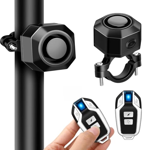 2X 110dB Fahrrad-Alarmanlage mit Fernbedienung – Wasserdichter, USB-aufladbarer Diebstahlschutz mit Bewegungssensor für E-Bikes, Roller, Motorräder & E-Scooter