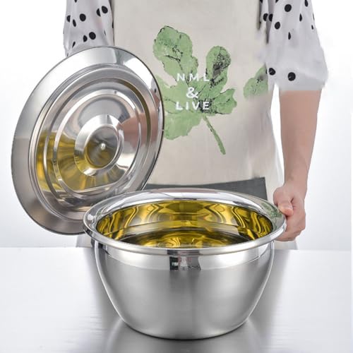 Bowl mezclador de acero inoxidable OSALADI con tapa 9 pulgadas miniatura 7