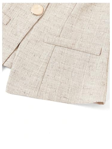 SOLY HUX Women's Button Up Blazer Vest Elegant Crew Neck Sleeveless Work Office Waistcoat4