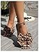 GORGLITTER Women's Bow Cute Sandals Trendy 2025 Graphic Print Dressy Open Square Toe Summer Slide Flat Sandals Brown Leopard 7.5