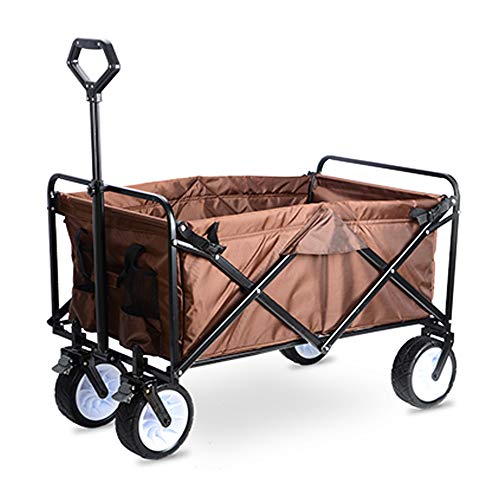 Preisvergleich Produktbild Klappgartenwagen / Campingwagen / Breitreifen + Doppelbremse / Tragkraft: 88 * 58 * 35 cm / Tragkraft: 100 Kg / Brown