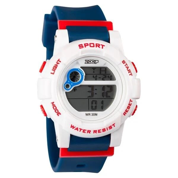 Image of Zoop Digital Watch with White Case, Digital Dial & Blue Strap for Boys Kids, from House of Titan - 16050PP01W