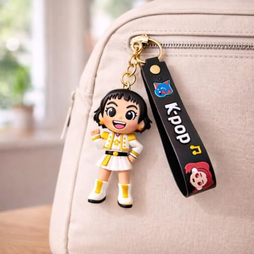Image of Wanna Party Kpop Demon Hunters Cartoon Keychains, Zoey Keychain for Boys and Girls, Cute Backpack Key Chain Accessories Wristlet chain Return Gift Items for Boys & Girls