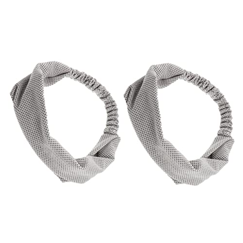 TOGEVAL 2 Piezas Diadema Absorbente De Sudor. Refrigeradores Artilugio Ventilador De Cuello Personal Enfriamiento Toalla Refrescante Recargable Caliente Aire Grey Hilo Fresco De Poliéster