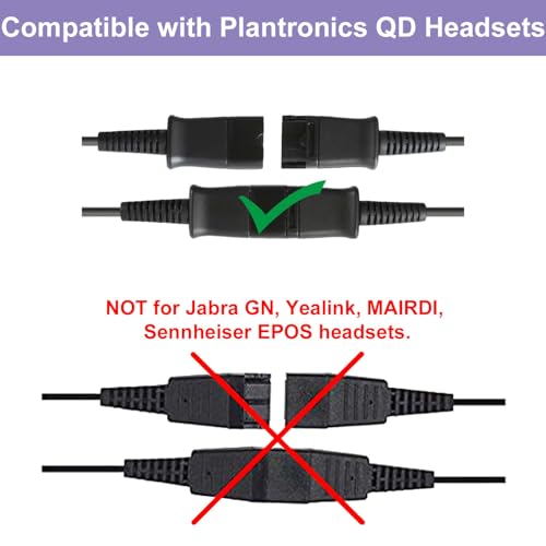Cable divisor en Y QD para auriculares Plantronics con control de volumen 2
