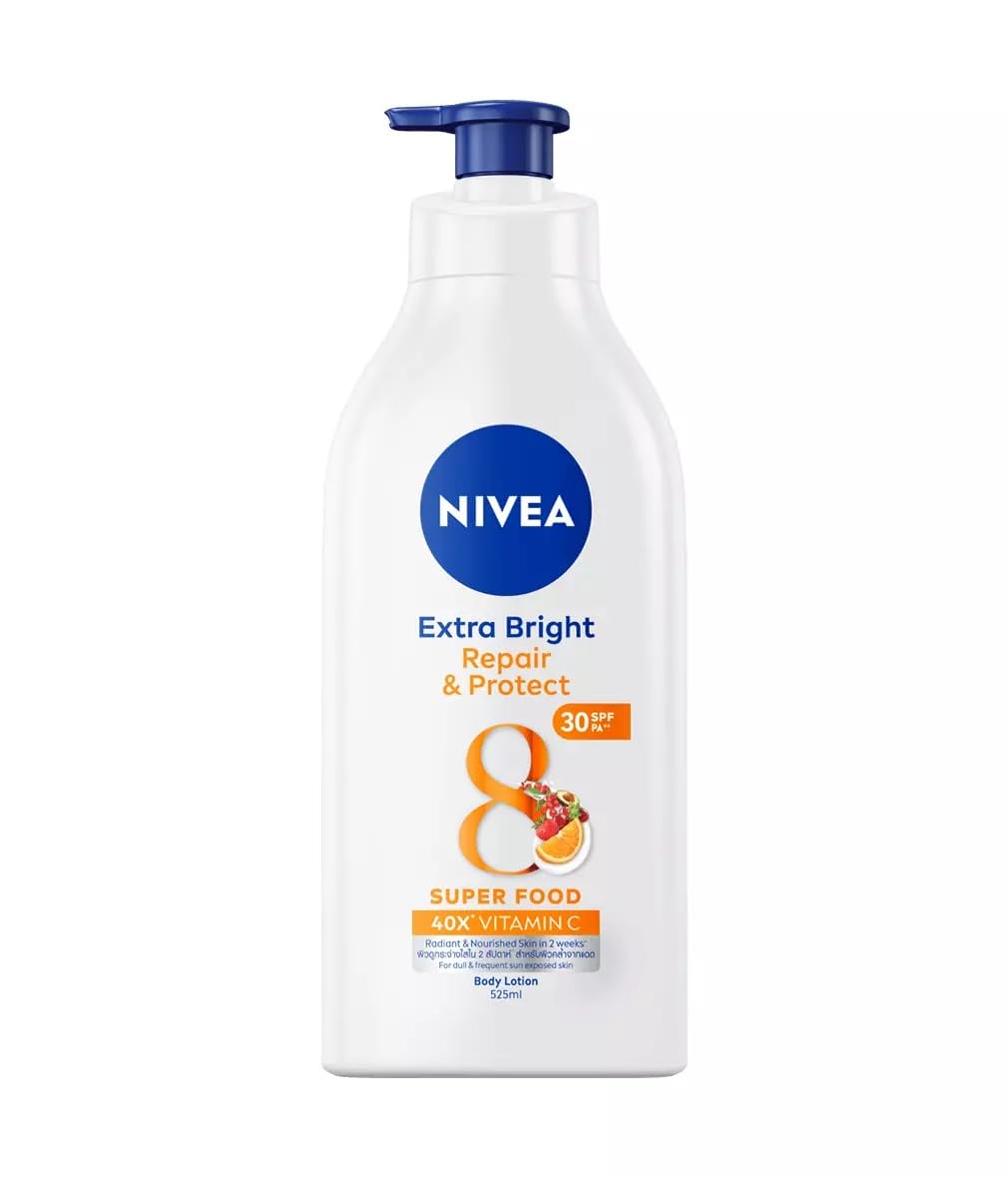 Nivea Extra Bright Repair Protect Body Lotion 40 x Vitamin C from 8 Superfoods SPF30 PA+++ Whitening Vitamin C 24h Moisture 500 ml