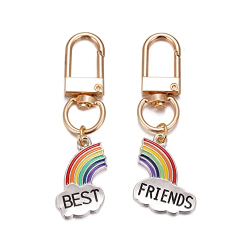 SWJEWEL Rainbow Keychains 2pcs Set for Bags & Keys