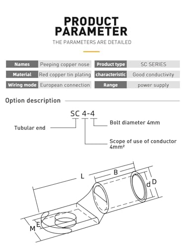 Terminales SC6-8 de cobre estañado para cable de 16-35 mm² en conexiones eléctricas seguras 7