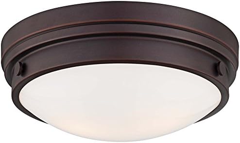 Minka Lavery Flush Mount Ceiling Light Round 823-167 2LT 120 Watt (5"H x 13"W) Glass Bronze