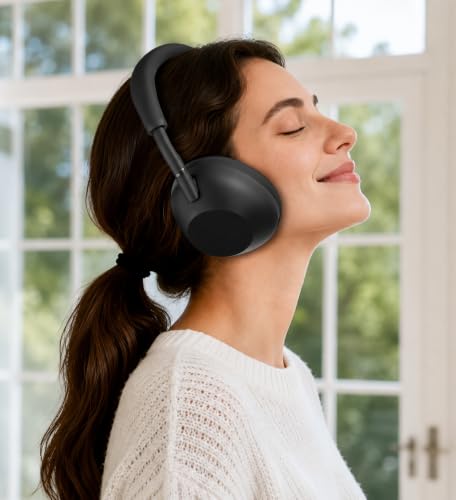 Image of Mizi Replacement Ear Pads Compatible with Sony WH-1000XM6 Headphones, Soft Protein Leather Ear Cushions with High-Density Memory Foam, Noise Isolation, Black