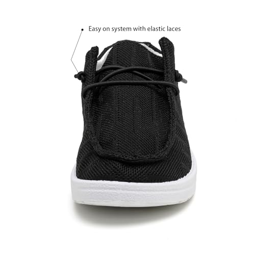 Betrue Kids Boys Girls Breathable Loafers Slip-On Casual Canvas Boat Shoes Lightweight Lace Up Loafers(Little Kid/Big Kid)2