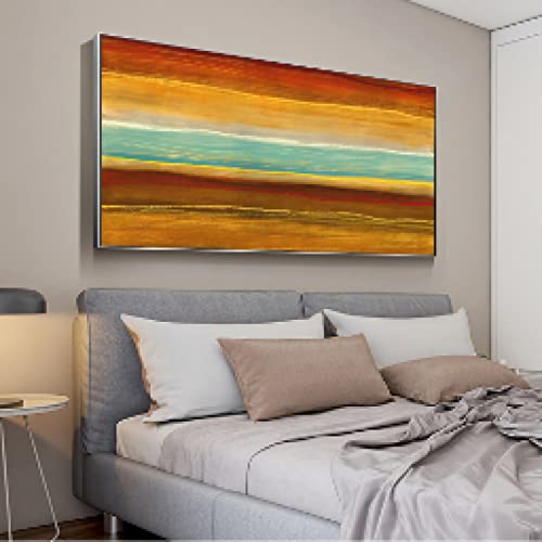 Toile pop art abstrait coloré golden point pour décoration de chambre 60x120cm