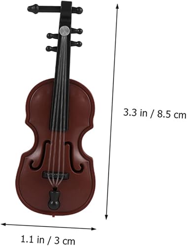 Miniatura 9 de Alasum 24 juegos de mini violín en miniatura, instrumento musical, mini manualidades, kit de decoración de violín, juguete en miniatura, accesorios