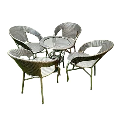 D-12 Indoor Outdoor Furniture Set for Living Room Balcony Garden | Chair Table Set 4+1 | Coffee Chair Table Set | Powder Coated (Silver)-image-13