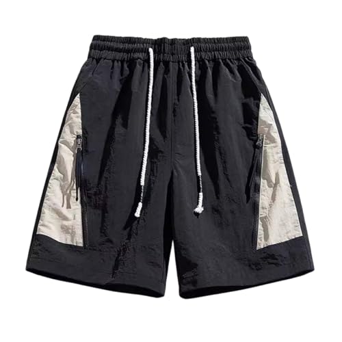 SUPTTING Pantalones cortos de contraste para hombre, bañadores de dos colores, pantalones deportivos de ocio, modernos pantalones de natación elásticos, pantalones de chándal ligeros, pantalones