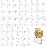 50PCS Soportes Acrílicos para Tarjetas, Mini Soporte Caballete Transparente