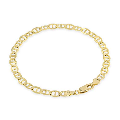 Nuragold 10k Yellow Gold Solid 5mm Anchor Mariner Link Chain Womens Bracelet, Mens Womens Lobster Clasp 7" 7.5" 8" 8.5" 9" - Image 6