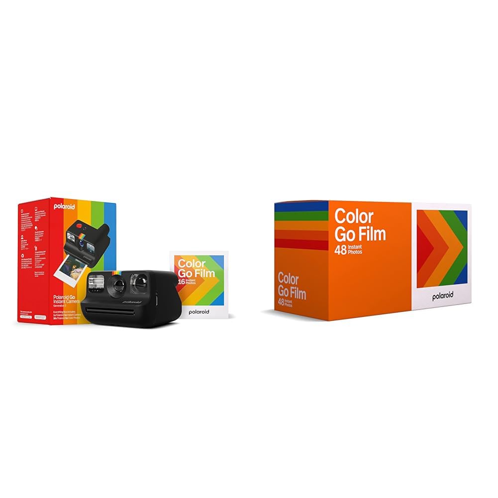 Everything Box Polaroid Go Generation 2 Black & Pellicola Istantanea Colore per Go - x48 Film Pack
