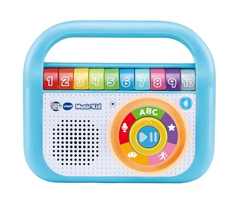 VTech Music'Kid ze złotą szynką, odtwarzacz MP3 dla dzieci z 40 oryginalnymi piosenkami ze złotego kleika, tryb nagrywania, odtwarzacz Bluetooth dla dzieci, język włoski, baterie w zestawie, 2-6 lat