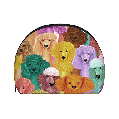 Cute Poodle Dogs Kawaii Puppy Lovers Colorful Tie Dye Coin Purses Oxford Cloth Zipper Small Purse Pouch Change Wallet For Women Men Print Dog Card Holder Shell Wallets Poodle Gifts Stuff Merchandise #TOP7