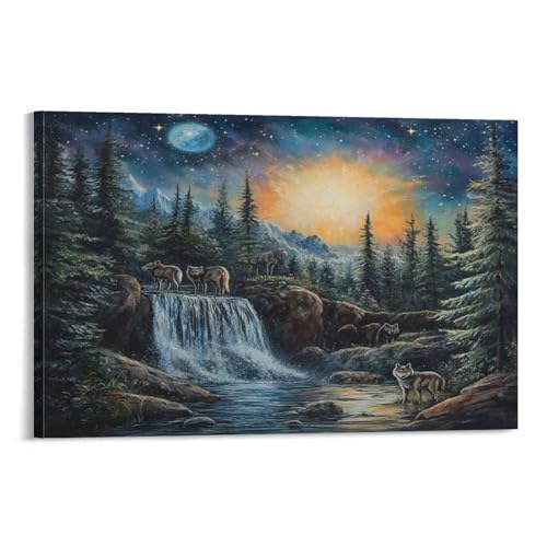 Décoration murale loup pour créer une ambiance chaleureuse dans un salon moderne