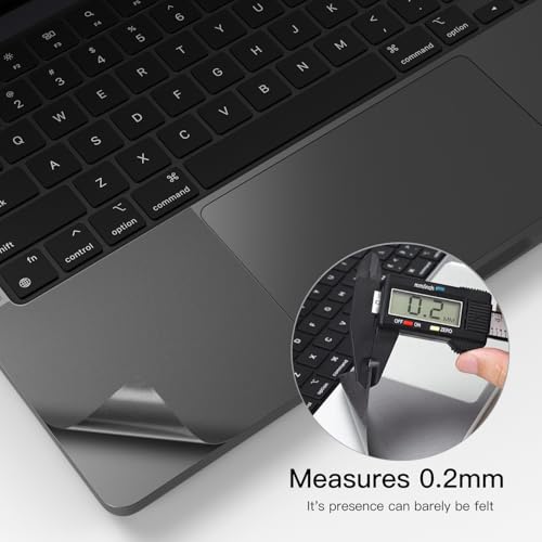 Image of CaseBuy 3 in 1 Palm Rest Vinyl Stickers (3 in 1) for M4 M3 Pro /Max MacBook Pro 16 inch A2991 A3403 A3186 Released 2024 2023, Scratch Resistant - Space Black