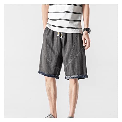 Shorts en denim pour hommes en taille plus ample coupe droite confortable