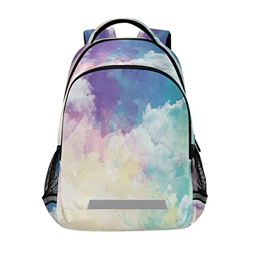 Sac à dos scolaire aquarelle Vnurnrn pour garçons et filles