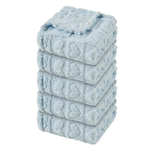 Image of 5 Pcs Baby Blanket Heart Checkered Ultra Soft Gift-Ready Plush for Newborns, Nursery & Stroller 30 inchx40 inch Blue