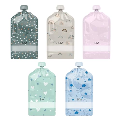 Image of Simple Modern Reusable Baby Food Pouches for Toddlers | BPA Free Plastic, Food Safe, Freezer Safe | Refillable for Applesauce Yogurt & Puree Squeeze Pouch | 10 pack | 5oz | Assorted