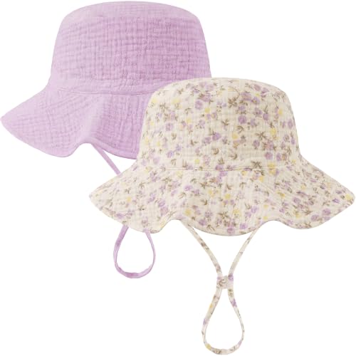 Image of Muslin Baby Sun Hat Sun Protection Baby Toddler Bucket Hats for Boys Girls