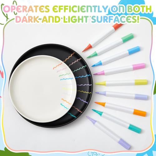 Tenare 24 Porzellanmalstifte mit Doppelspitze – 48 Brillante Farben, Pinsel- & Feine Spitze – Porzellanstifte zum Bemalen von Tassen, Glas, Keramik, Holz, Metall & DIY-Bastelprojekte