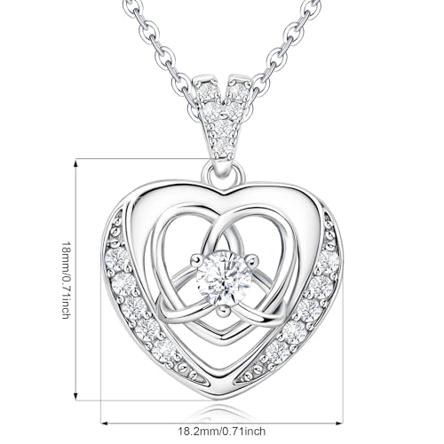 Image of Sterling Silver Pendant Necklace Charms Hypoallergenic Fashion Jewelry Dainty Valentines Day Birthday Gift for Women