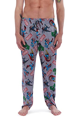 Marvel Avengers Captain America Spider-Man Hulk Mens 2 Pack Pajama Pants Grey/Red Large #TOP1