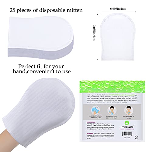 Disposable Body Wash Wipes for Adults -25 Pieces- Water Activated Bath Wipes for Adults No Rinse,for Nursing The Elderly,The Injured and The Disabled. Also Camping Must Haves