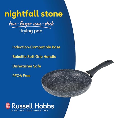 Russell Hobbs RH00842EU Nightfall Stone Frying Pan 28cm - Non-Stick, Induction Hob Fry Pan, Long Lasting Aluminium, Soft Grip Handle, PFOA Free, Suitable for All Stoves, Blue Granite, Dishwasher Safe - Image 3