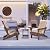 LOENIY Adirondack Chair with Cushion & Cup Holder, HDPE Folding Adirondack Chair with Wood-Like Grain Outdoor Fire Pit Chairs for Patio/Porch/Swimming Pool/Camping (Brown)