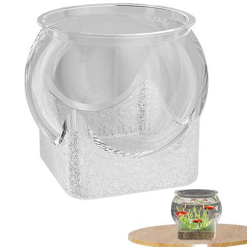 フィッシュボウル ベース | 透明ベタ魚水槽 | 観賞用植木鉢センターピース 家庭用 浴室 寝室 子供部屋 デスク 職場 寮 - 職場、家庭、リビング、浴室、デスク、寮用