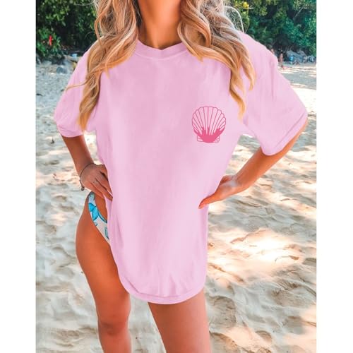 Hawaiian T Shirts for Women Oversized Aesthetic Hibiscus Flower Beach Shirt Teens Preppy Tropical Graphic Tee Tops3