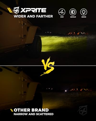 Image of 300% Bright 60W LED Fog Lights 6500K Compatible with 18+ Jeep JL JT, Yellow | 2 Light Functions, Angel Eye, Adjustable Angle, Waterproof, Plug N Play, DOT Approved