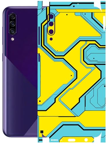 Image of AtOdds - Full Body Back Screen Guard Protector Film - Lamination Wrap Skin Sticker Compatible with Samsung Galaxy A30s | Scratchproof Matte Finish (YellowLane)