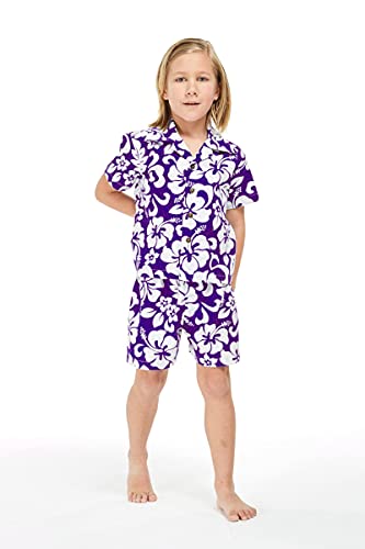Image of Boys' Aloha Luau Shirt Cabana Set in Signature Prints | 100% Cotton; Button Front Shirt; Signature Tropical Prints; Lightweight Comfort; Vacation Ready