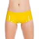 Rubberfashion Latex Hotpants - sehr Knapper Rubber Slip - Latex Slip kurz - Latex Dessous Damen und Herren Gelb 0.4mm S