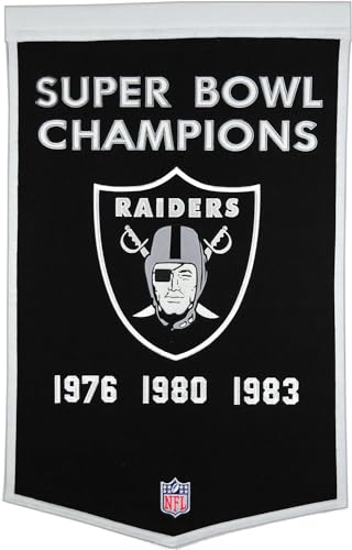 Winning Streak Sports NFL Oakland Raiders Super Bowl Dynasty Banner - Wall Decor for Sports Fans
