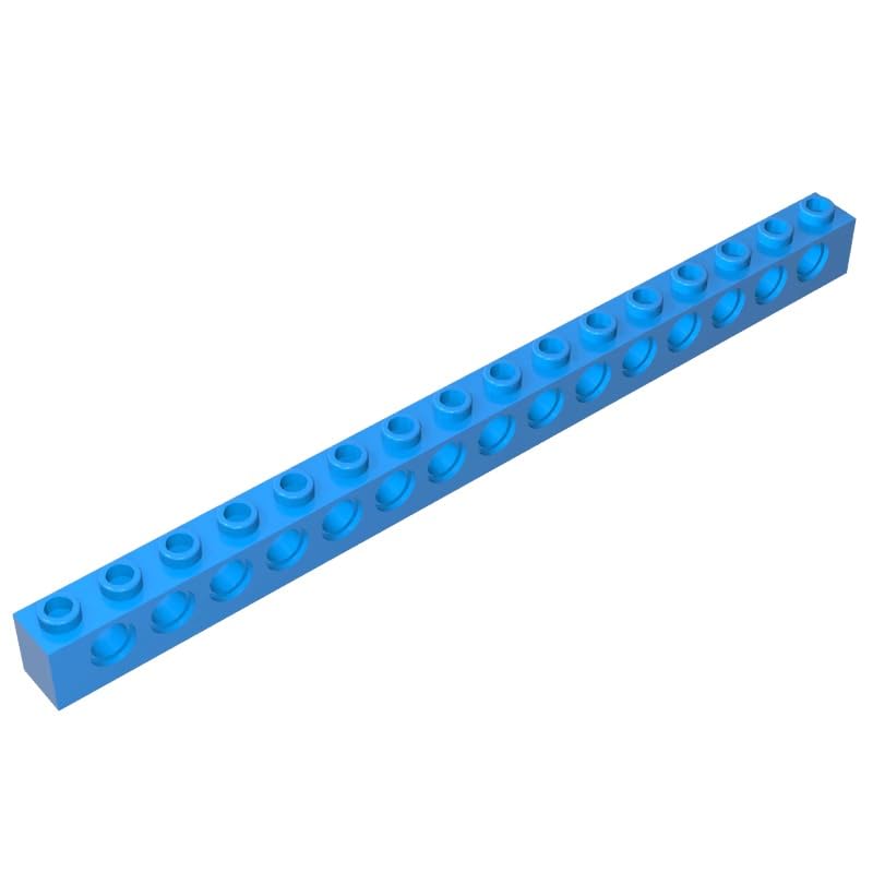 Gobricks 3703 Technology Brick Technic Brick 1x16 [15 Holes] 10 Pieces GDS-630 Compatible with Lego Building Blocks Color:Dark Azure