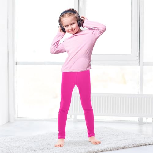 Girls' Leggings Deep Pink Solid Kids Yoga Tights Pants 1 Pack 344